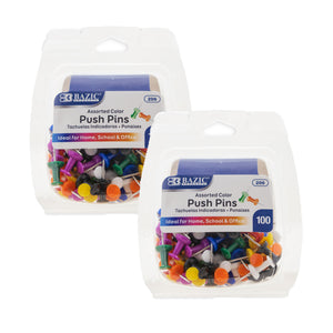 Push Pins Assorted Color (100/Pack)