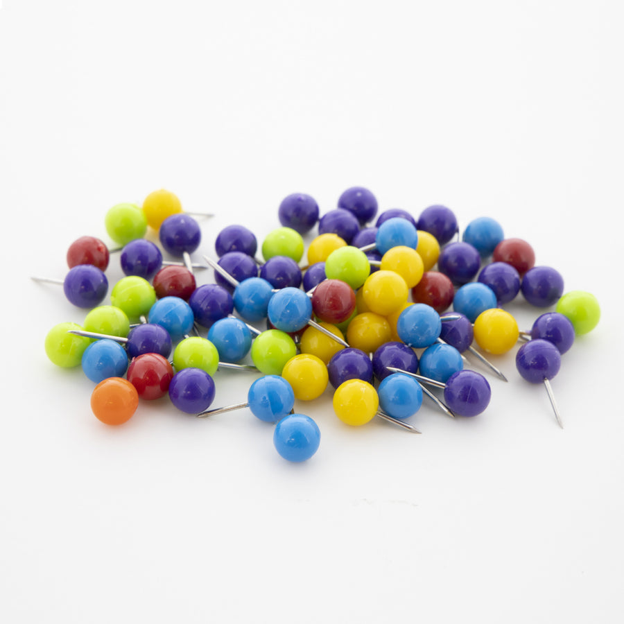 Push Pins Round Assorted Color (80/Pack)