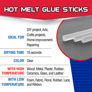 Hot Melt Glue Sticks Dual Temp. Mini Size 3.9" x 0.27" (100/Box)