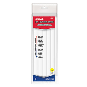 Hot Melt Glue Sticks Dual Temp. Full Size 7.87" x 0.43" (5/Pack)