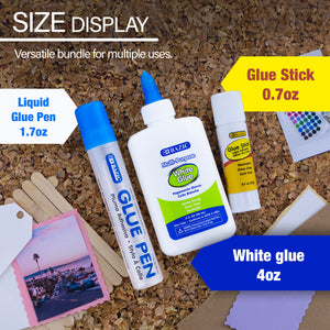 Clear Glue & White Glue & Glue Stick Sets (3/Pack)