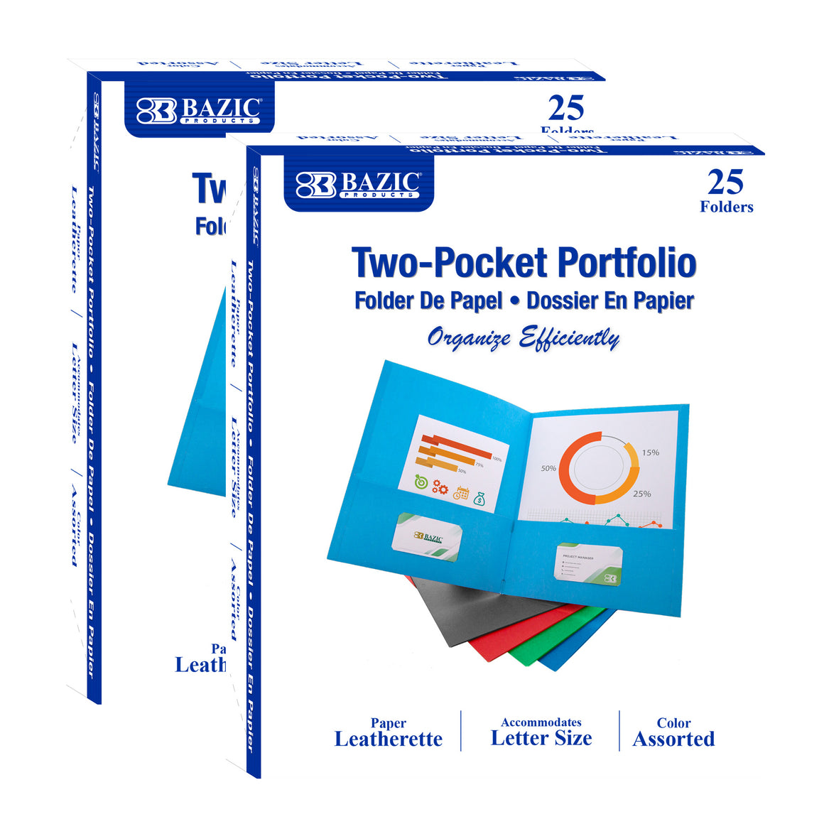 2-Pockets Portfolios Premium Assorted Color (25/Box)