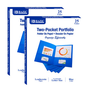 2-Pockets Portfolios Premium Blue Color (25/Box)