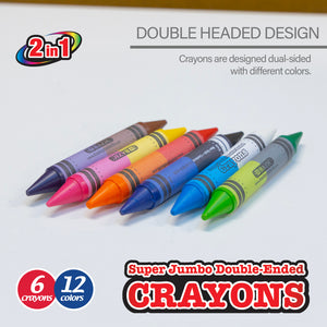 Double-Ended Super Jumbo Crayons Premium 12 Color