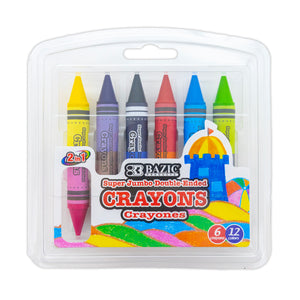 Double-Ended Super Jumbo Crayons Premium 12 Color