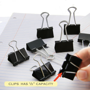 Medium 1-1/4 (32mm) Black Binder Clip (8/Pack)