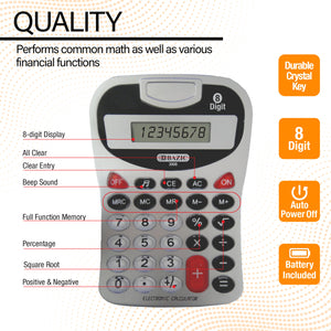 Desktop Calculator 8-Digit Silver w/ Tone