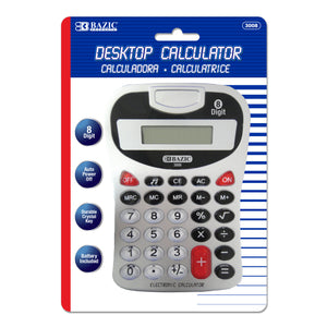 Desktop Calculator 8-Digit Silver w/ Tone