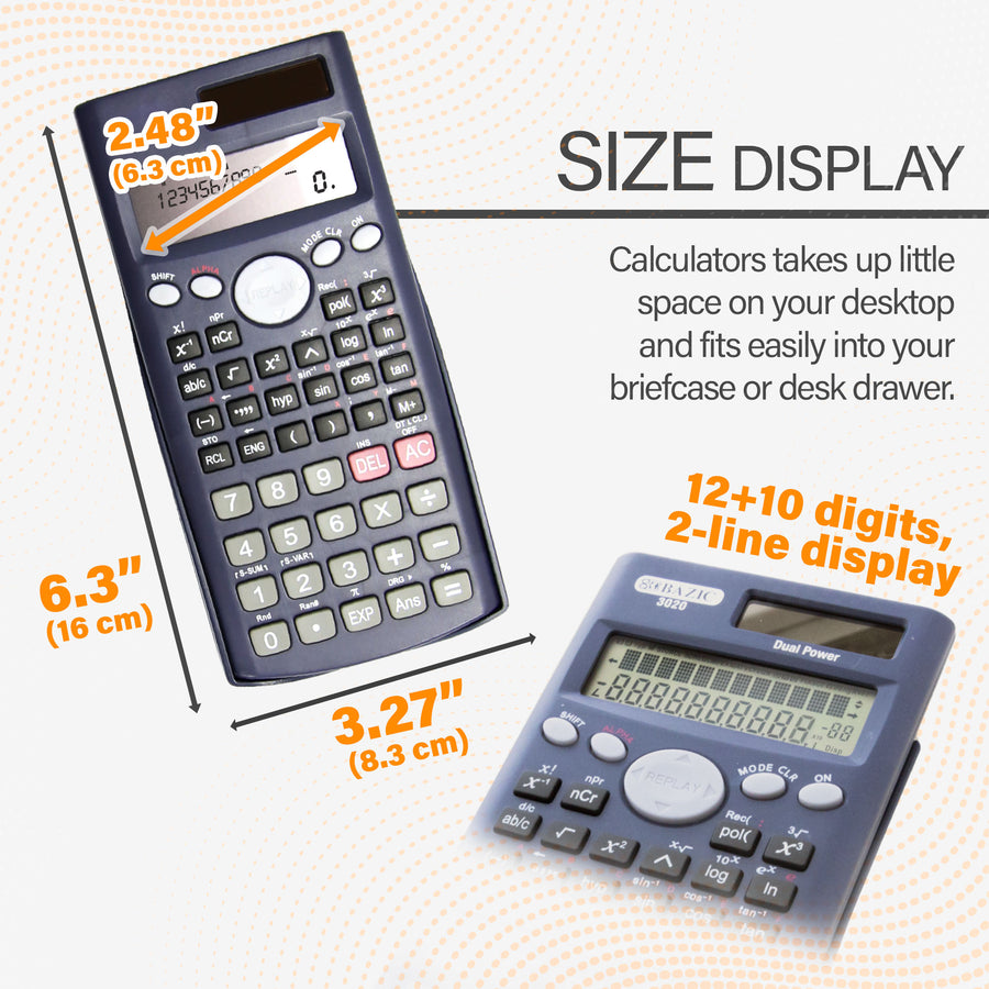 Scientific Calculator 240 Function w/ Slide-On Case