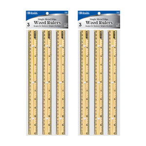 Wooden Ruler 12" (30cm) (3/Pack)