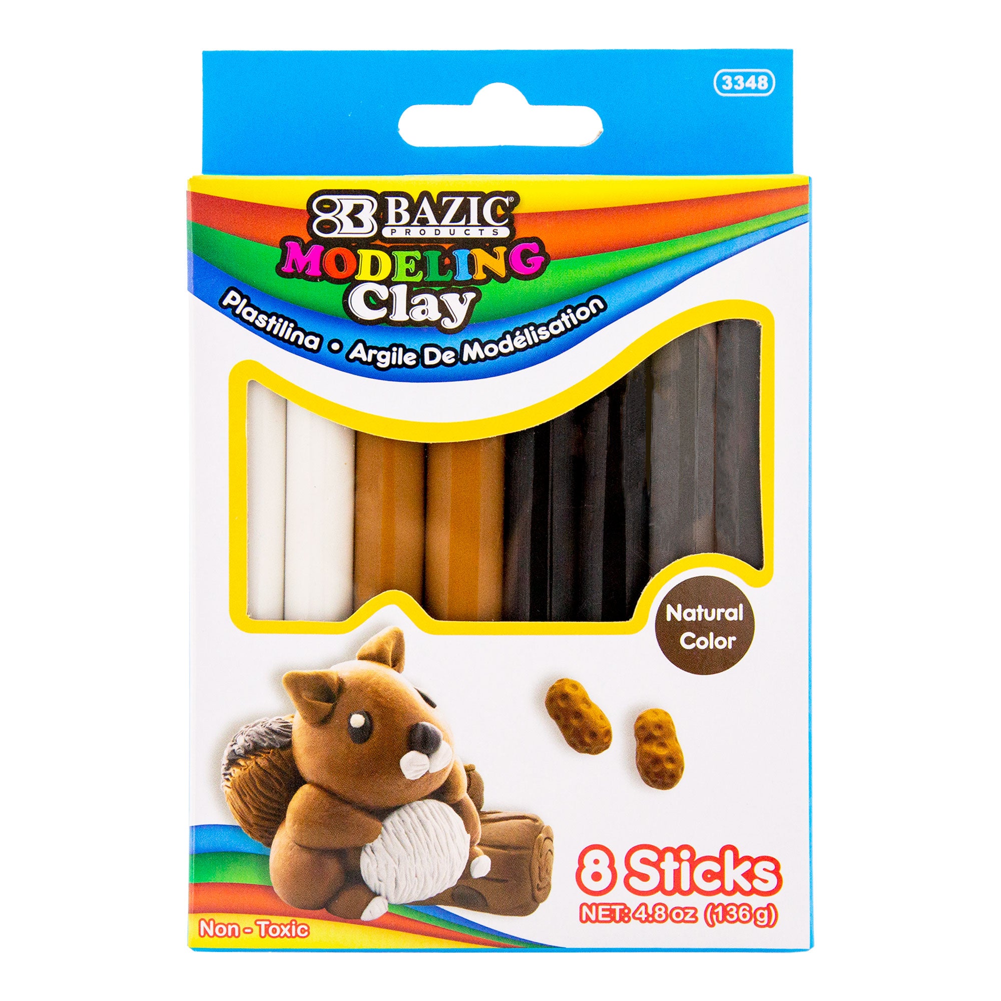 Bazic 4.8 oz 4 Natural & Earth Color Modeling Clay Sticks | 3348
