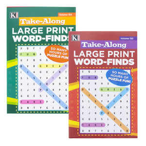 KAPPA Take Along Large Print Word Finds Puzzle Book - Digest Size