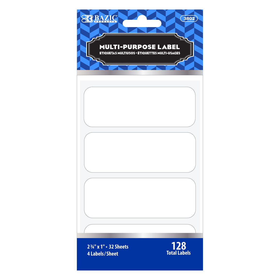 White Multipurpose Label 2 3/4" X 1" (128/Pack)