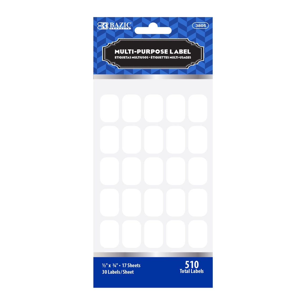 White Multipurpose Label 1/2" X 3/4" (510/Pack)