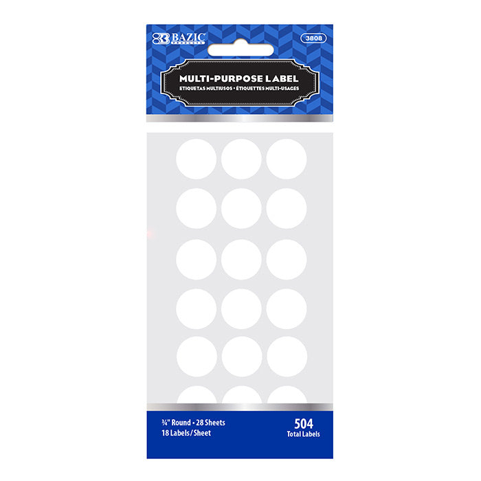 White Label 3/4" Round (504/Pack)