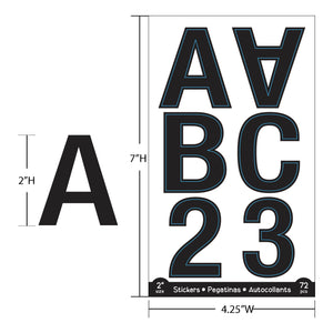 Alphabet & Number 2" Black Color (10 SHEETS)