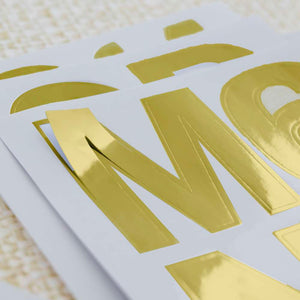 Alphabet & Number 2" Metallic Gold Color (10 SHEETS)