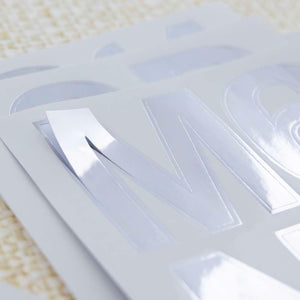 Alphabet & Number 2" Metallic Silver Color (10 SHEETS)