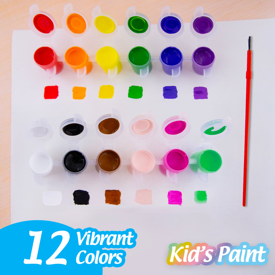 Kid's Paint w/ Brush 12 Color 0.17 FL OZ (5 mL)