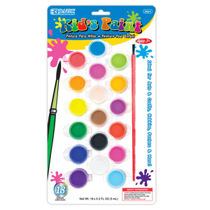 Kid's Paint w/ Brush 18 Color 0.17 FL OZ (5 mL)