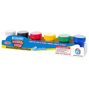 Poster Paint Washable w/ Brush 6 Color 0.75 Oz (22.2 mL)