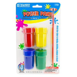 Poster Paint w/ Brush 4 Color 18ml