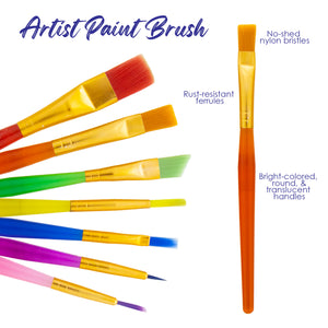 Paint Brush Nylon w/ Translucent Handle set (7/Pack)