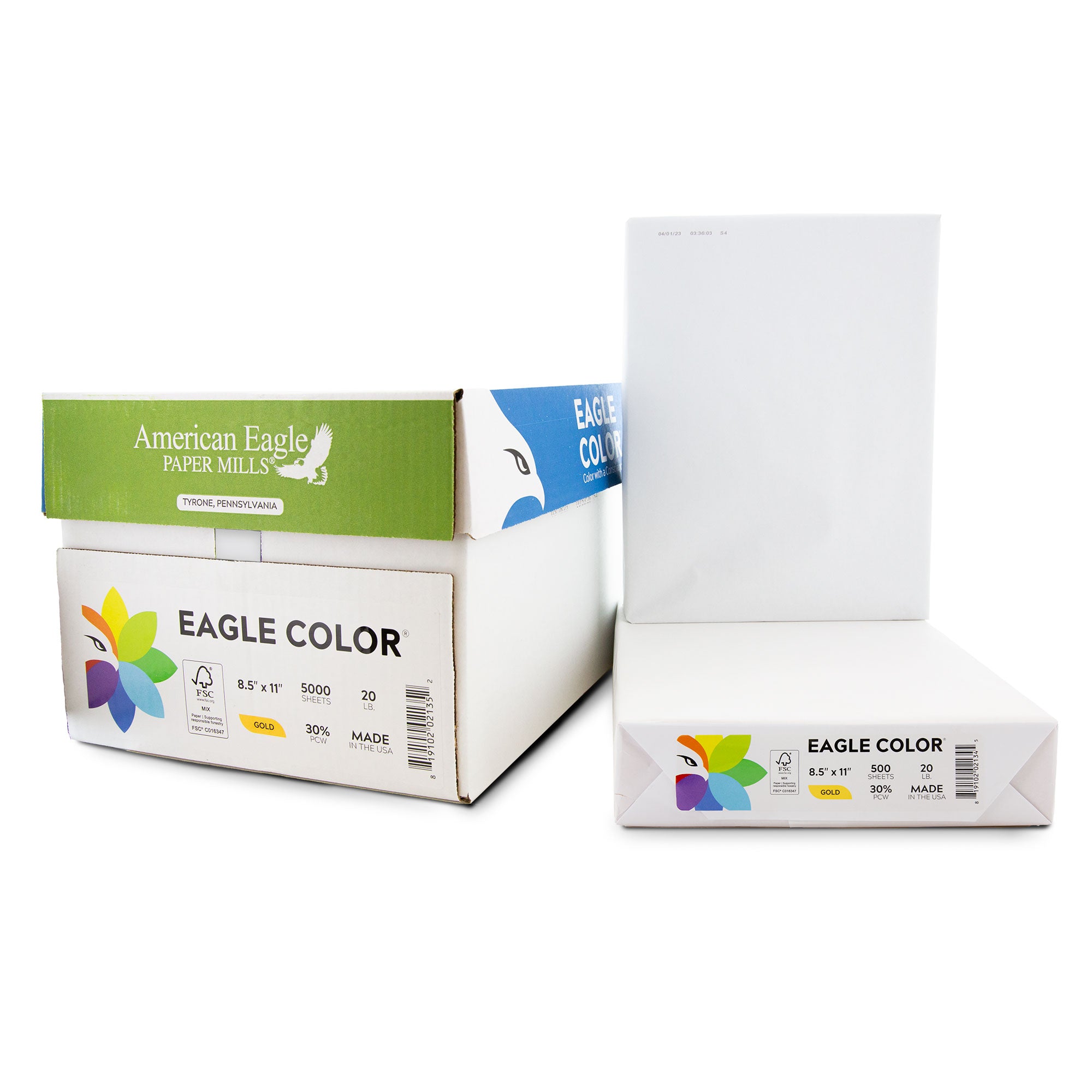 Eagle Color (30% PCW) 8.5 x 11 Gold Colored Copy Paper (500 Sheets/Ream) 1 Ream