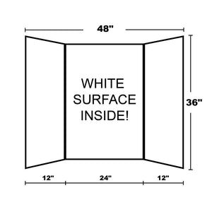 Tri-Fold Corrugated Presentation Board - White 36" X 48"