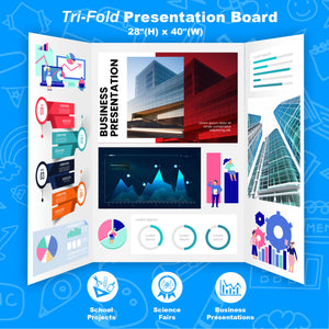 Tri-Fold Corrugated Presentation Board - White 36" X 48"