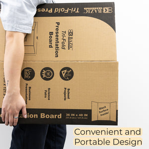 Tri-Fold Corrugated Presentation Board - Black 36" X 48"