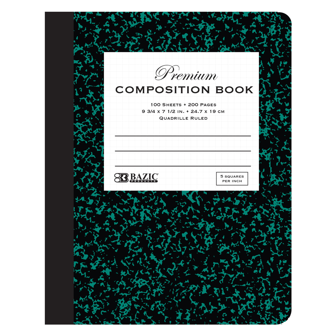 Composition Book 5-1" Quad-Ruled Premium Marble 100 Ct.