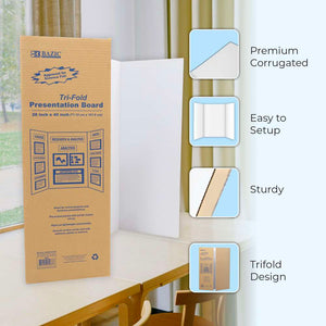 Tri-Fold Corrugated Presentation Board - White 28" X 40"