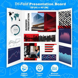 Tri-Fold Corrugated Presentation Board - White 28" X 40"