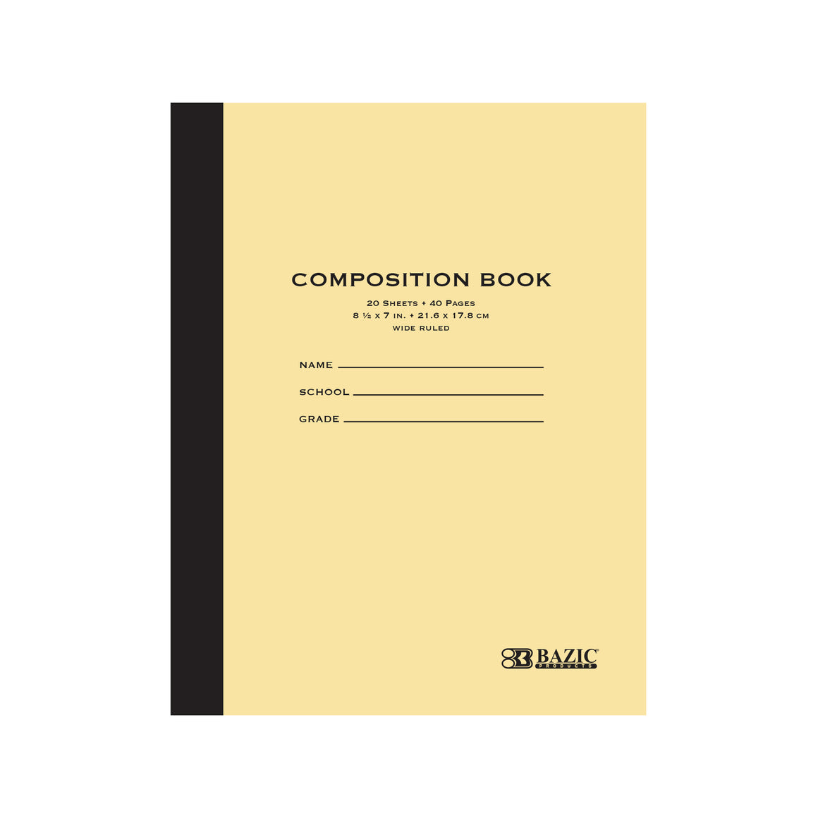 Composition Book Manila Cover 8.5" x 7" 20 Ct.