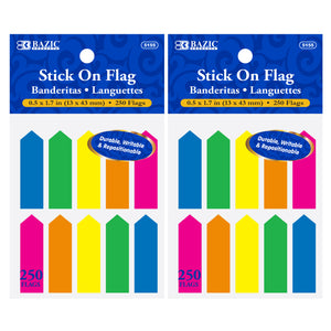 Flags Neon Color Arrow 0.5" X 1.7" 25 Ct. (10/Pack)