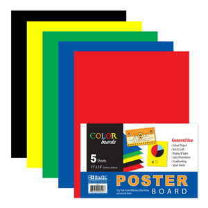 11" X 14" Multi Color Poster Board (5/Pack)