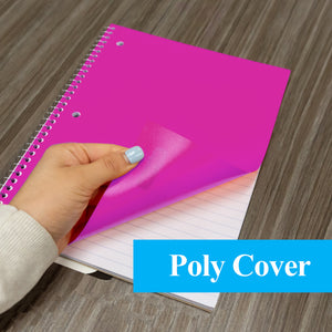 Notebook Spiral W/R 1-Subject Poly Cover 70 Ct.