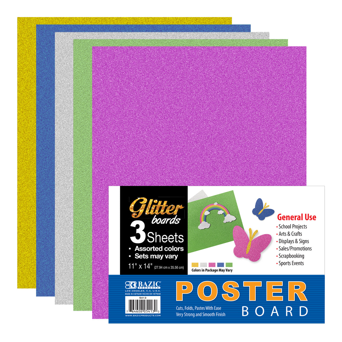 11" X 14" Glitter Poster Board (3/Pack)