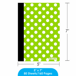 Composition Book Poly Cover Polka Dot 5" x 7" 80 Ct.