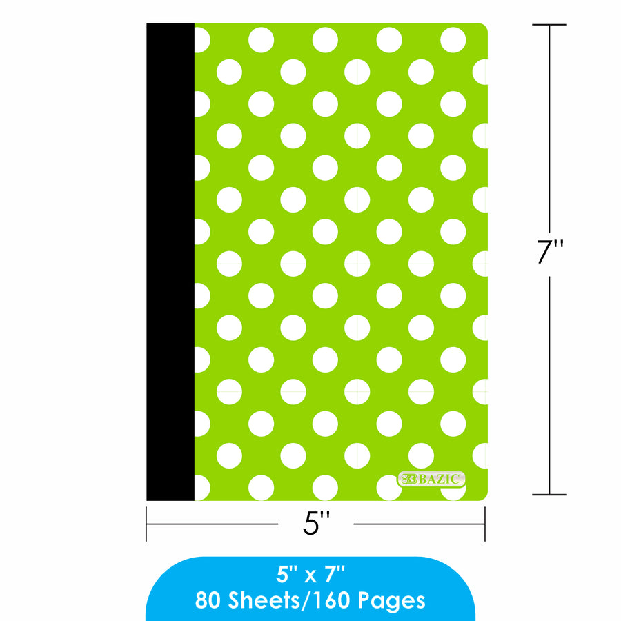 Composition Book Poly Cover Polka Dot 5" x 7" 80 Ct.