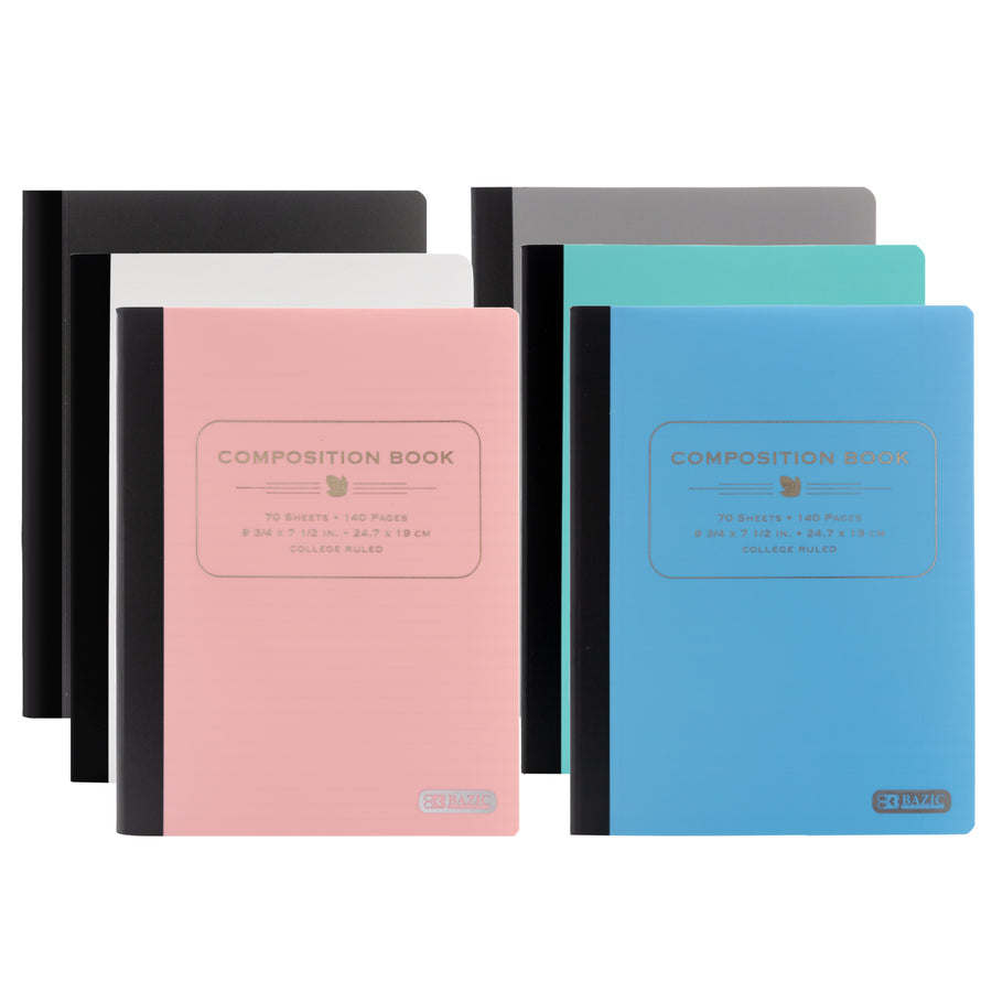 Composition Book C/R Pastel Poly Cover 70 Ct.