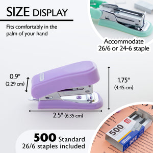 Mini Pastel Color Stapler Standard (26/6) w/ 500 Ct. Staples