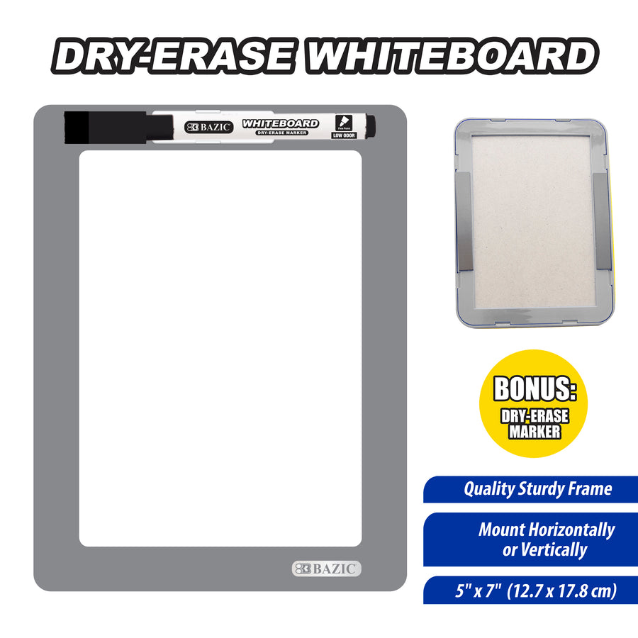 Magnetic Locker Dry Erase Board 5" X 7" w/ Marker