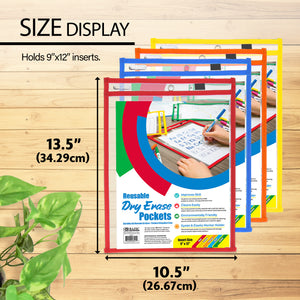 Reusable Dry Erase Pockets with Marker Holder