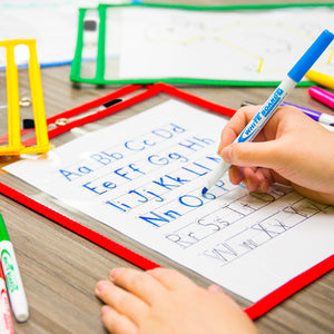 Reusable Dry Erase Pockets with Marker Holder