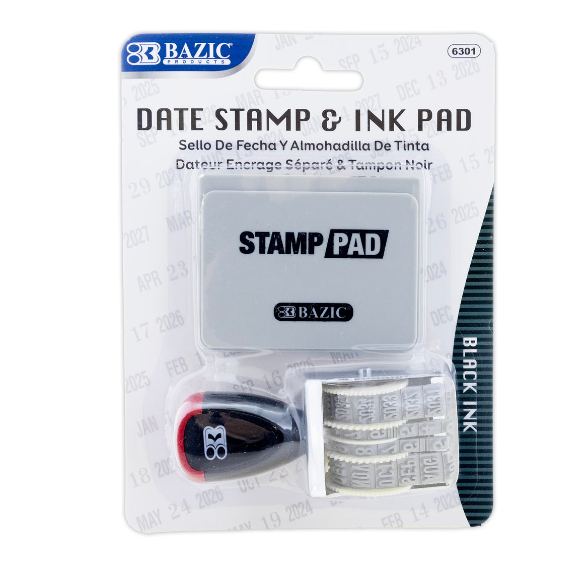 Date Stamp and Ink Pad (Black Ink)