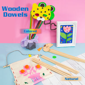 Wooden Dowel Assorted Round Natural (10/Bag)