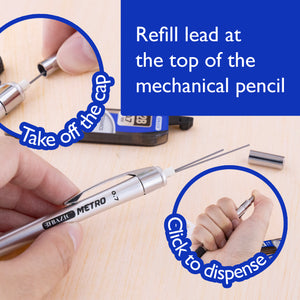 0.7 mm Metro Mechanical Pencil w/ Ceramics High-Quality Lead