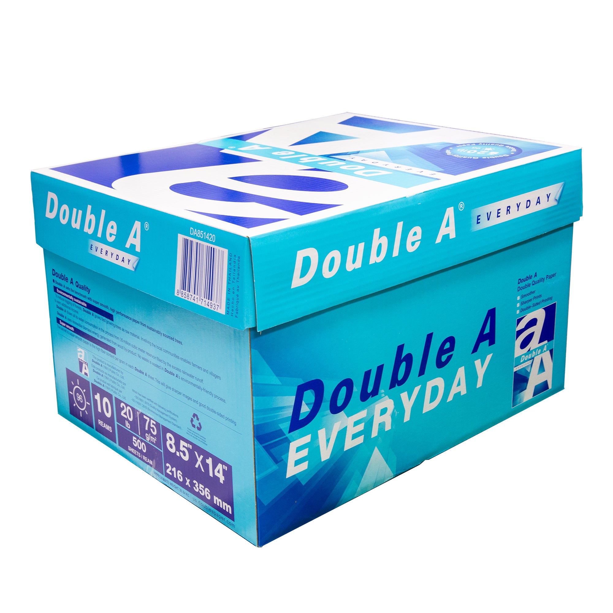 Double A (96) 8.5 x 14 Legal Size Copy Paper (1 Ream)